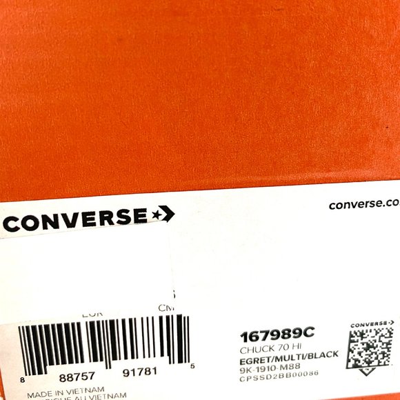 Converse Chuck 70 Canvas Weave Egret Hig Casual Sneakers Womens Size 9.5 167989C - Picture 8 of 8